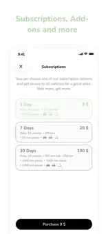 MYNT app subscriptions and add-ons screen